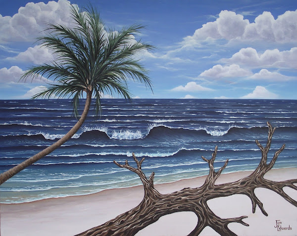 Palm and Driftwood 24 x 30  (Sold)