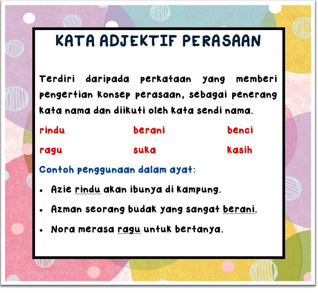 Nota Bahasa Malaysia Kata Sifat Adjektif I