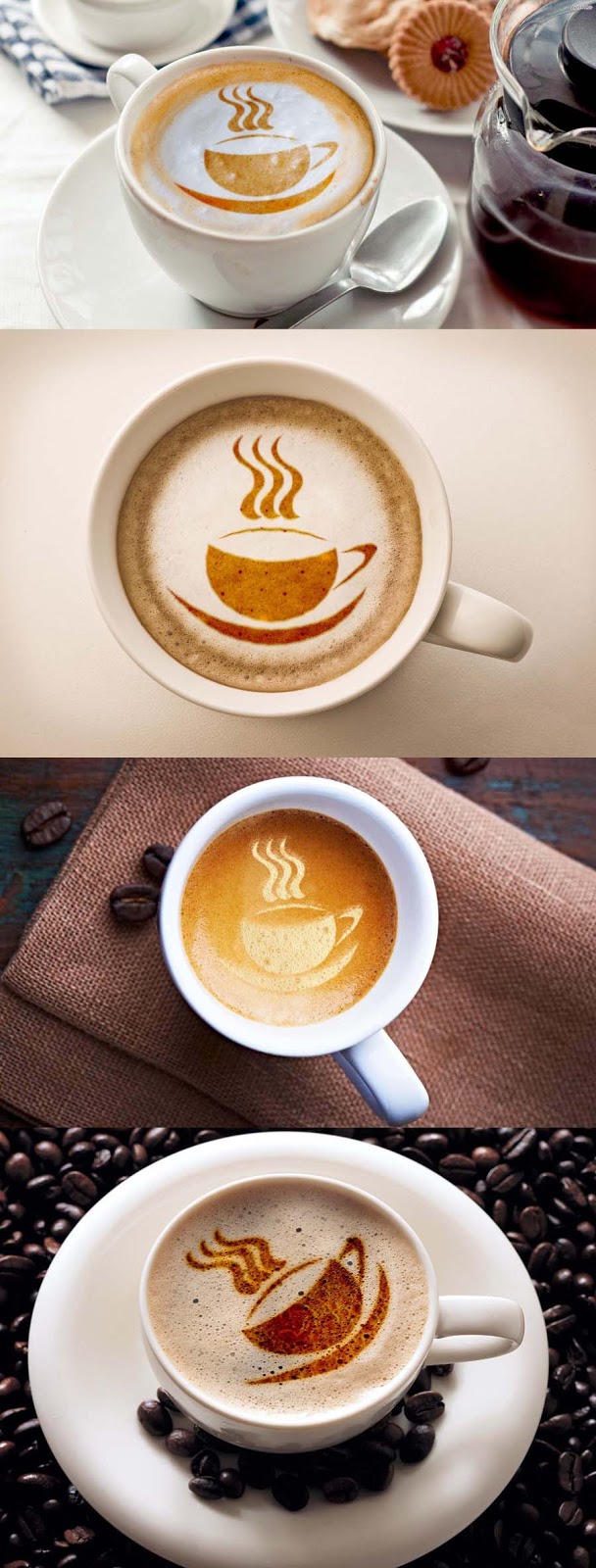 4 Caffee Latte Art Logo Mockup Set Free Resource for Graphic Design