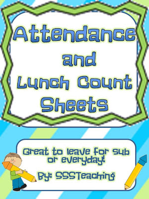 Attendance and Lunch Count FREEBIE! - SSSTeaching