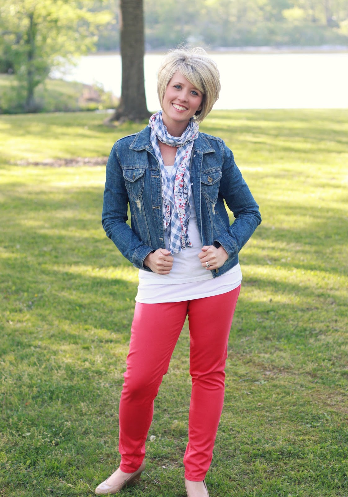 What I Wore.Coral meets Navy - Love of Family & Home
