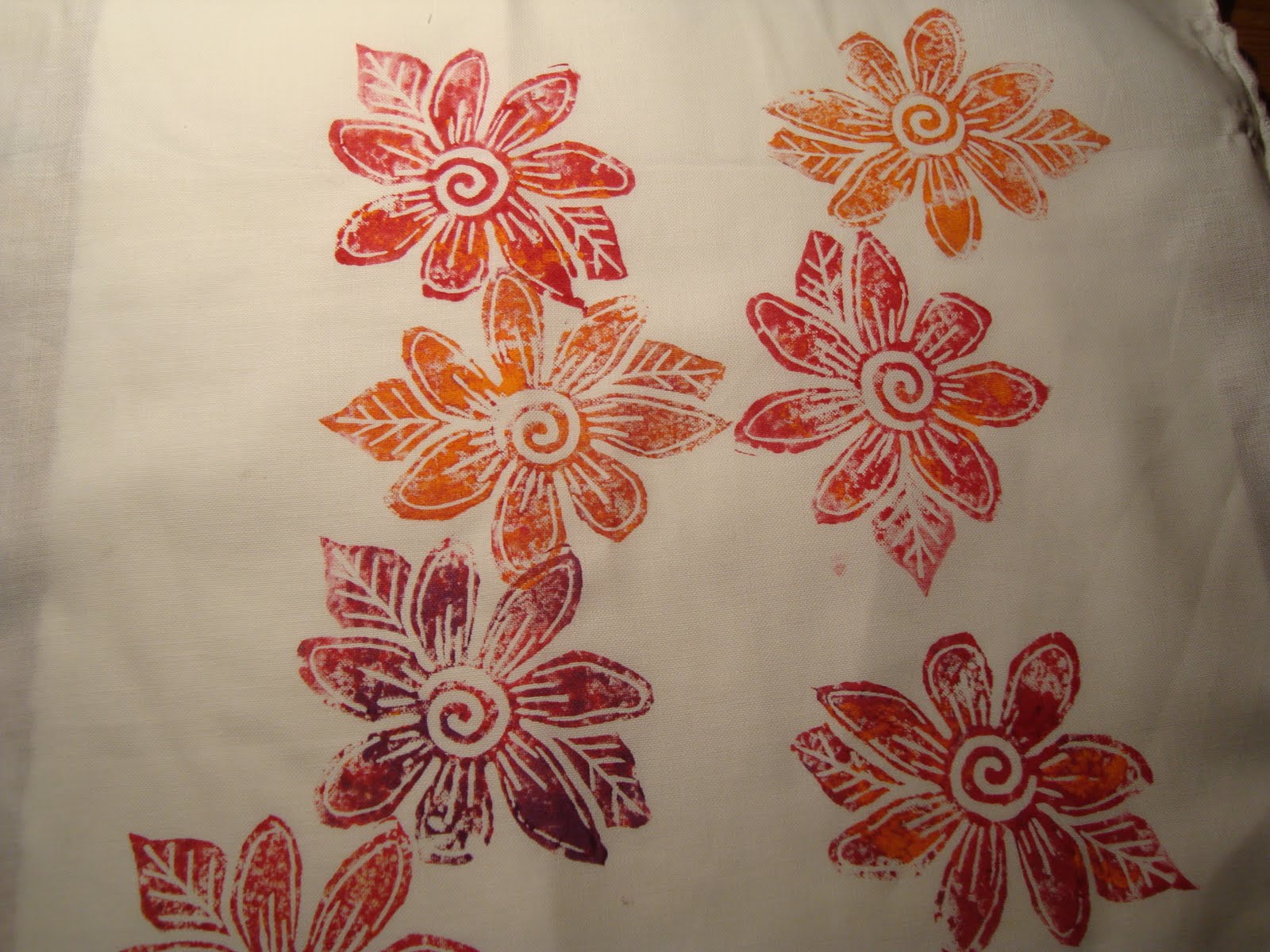 printmaking Flower linocut prints