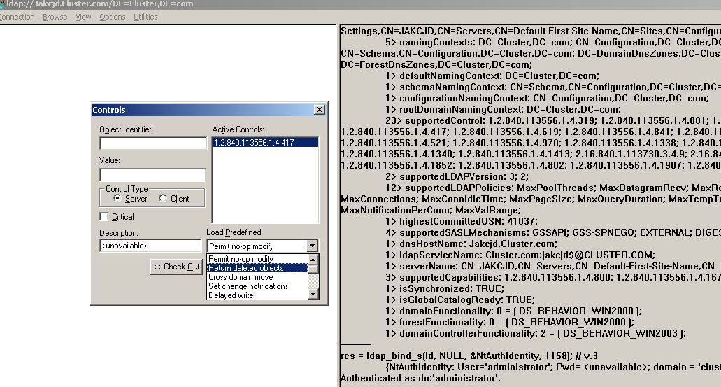 For TechGuys How to recover deleted object from Active directory using
