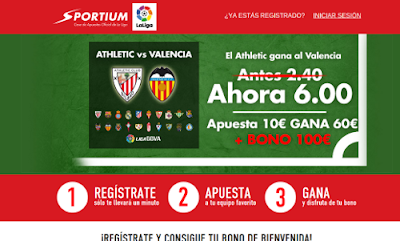 Sportium Super cuota 6 Athletic gana Valencia 4 octubre Sportium Super cuota 6 Athletic gana Valencia 4 octubre