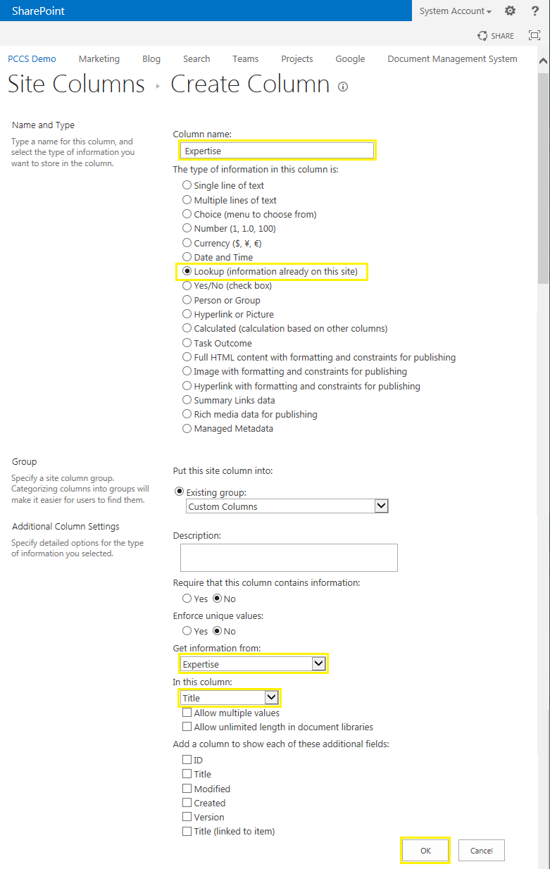 sharepoint lookup column from another site