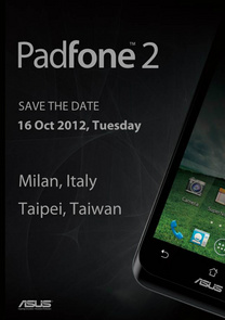 Asus Padfone 2 Launch in October 16 at Taiwan and Italy