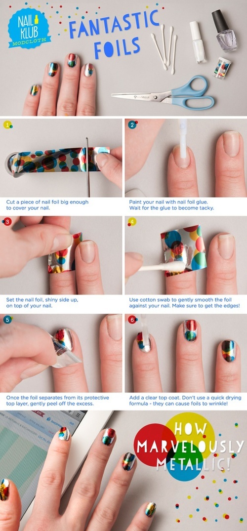 Manicure con papel de aluminio Manicure con papel de aluminio