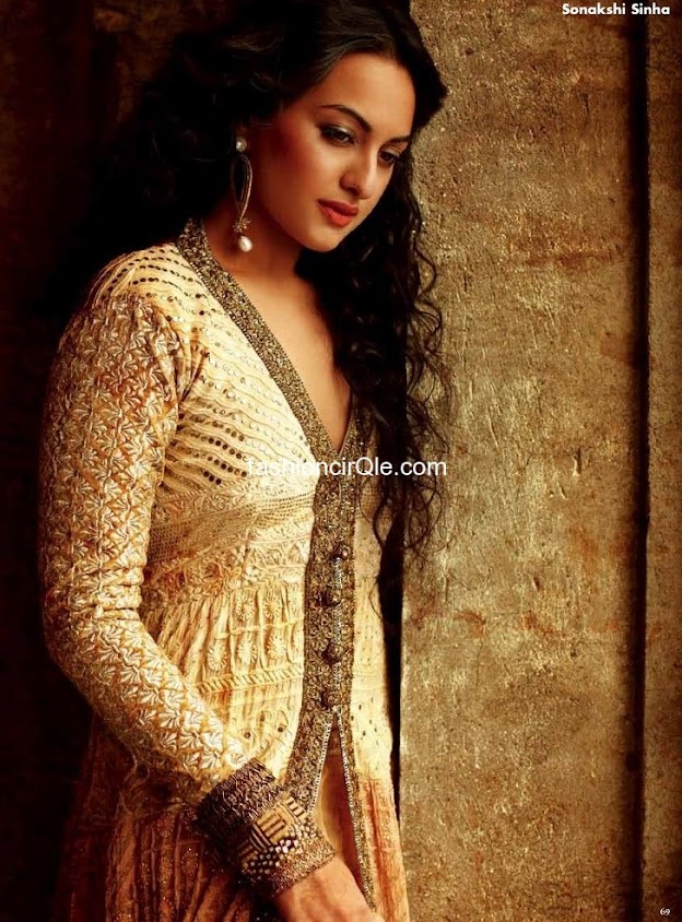 Sonakshi sinha looking ravishing in a longsleeve dress  - (4) -  Sonakshi Sinha  OK! India – June 2012 orange dress