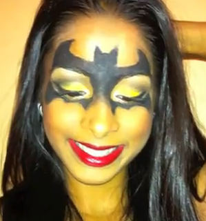 Batman or Batwoman Halloween makeup style for girls
