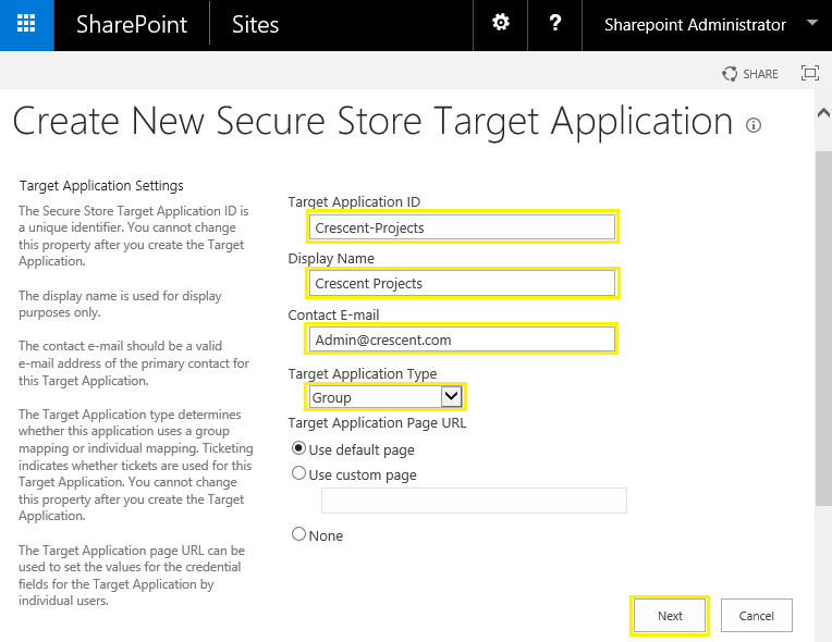 sharepoint secure store application id