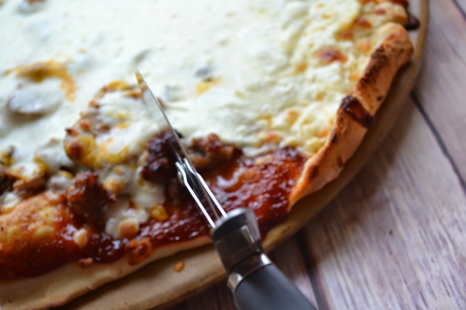 Half and Half Pizza and Cheesy Bread Sticks + Pizza Cutter Giveaway!