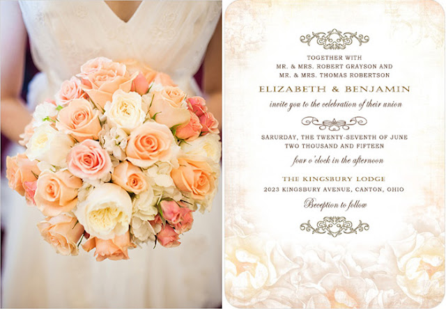soft pink rose garden wedding invitations HPI013 from Happyinvitation