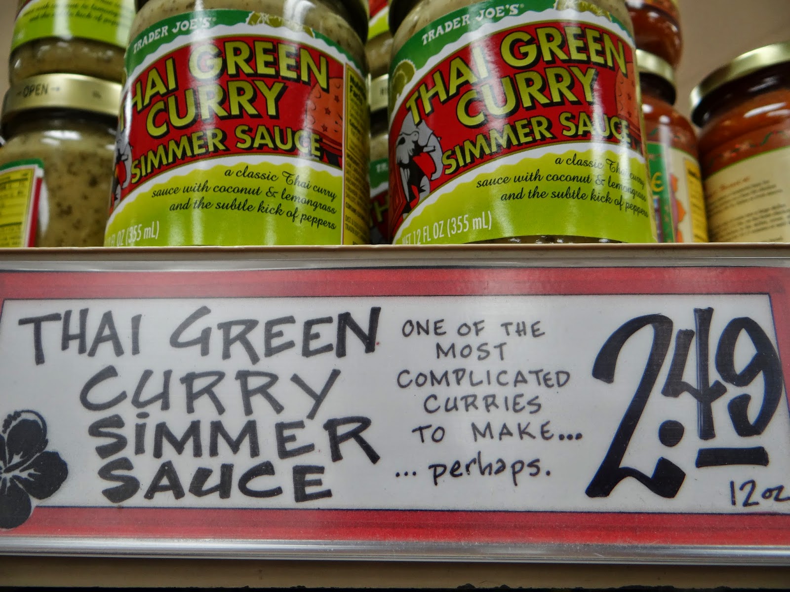 Trader Joe's 365 Day 135 Thai Green Curry Simmer Sauce