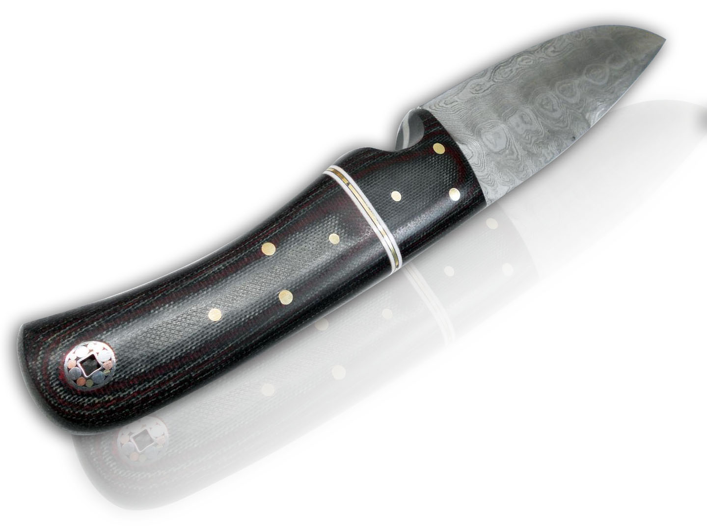 Damascus Deal Full Tang Damascus Steel Tanto / Knife with Canvas, Jute