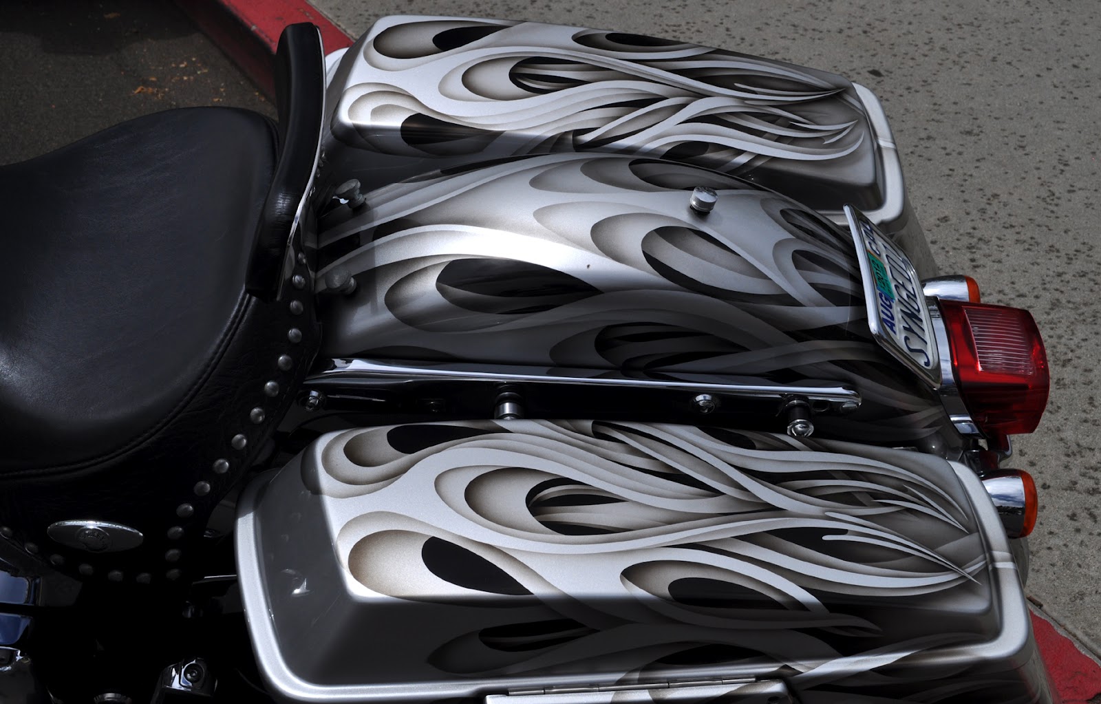 Just A Car Guy nice airbrushed design on this Harley