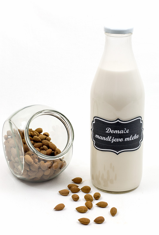 Homemade almond milk front