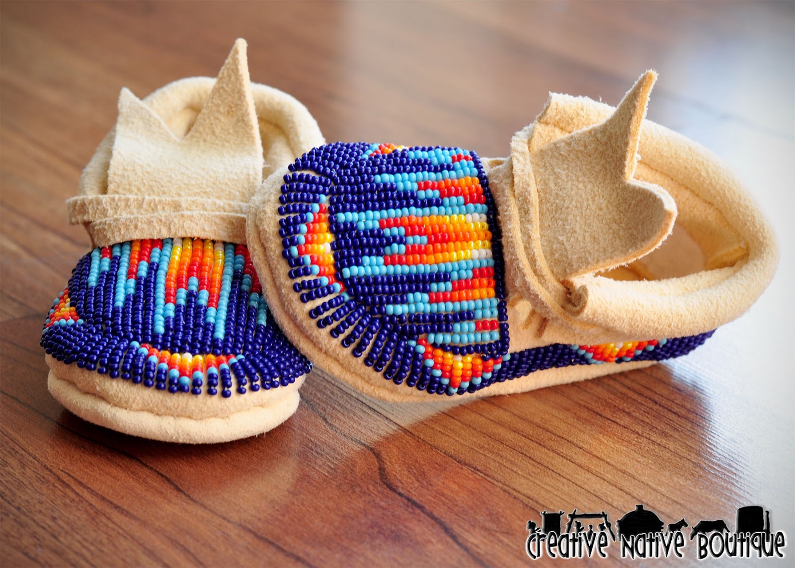 Creative Native Boutique Custom Beaded Baby Moccasins!