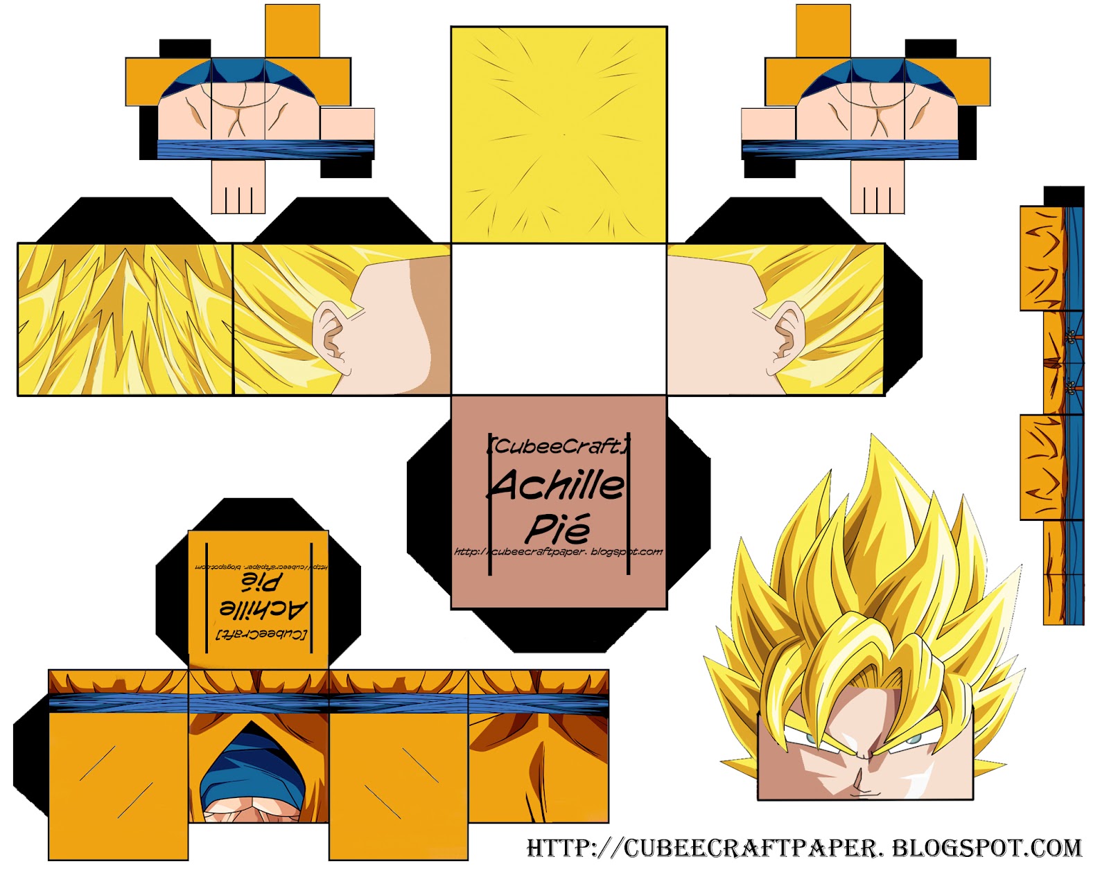 Paper Cubeecraft Dragon Ball Goku SSJ4