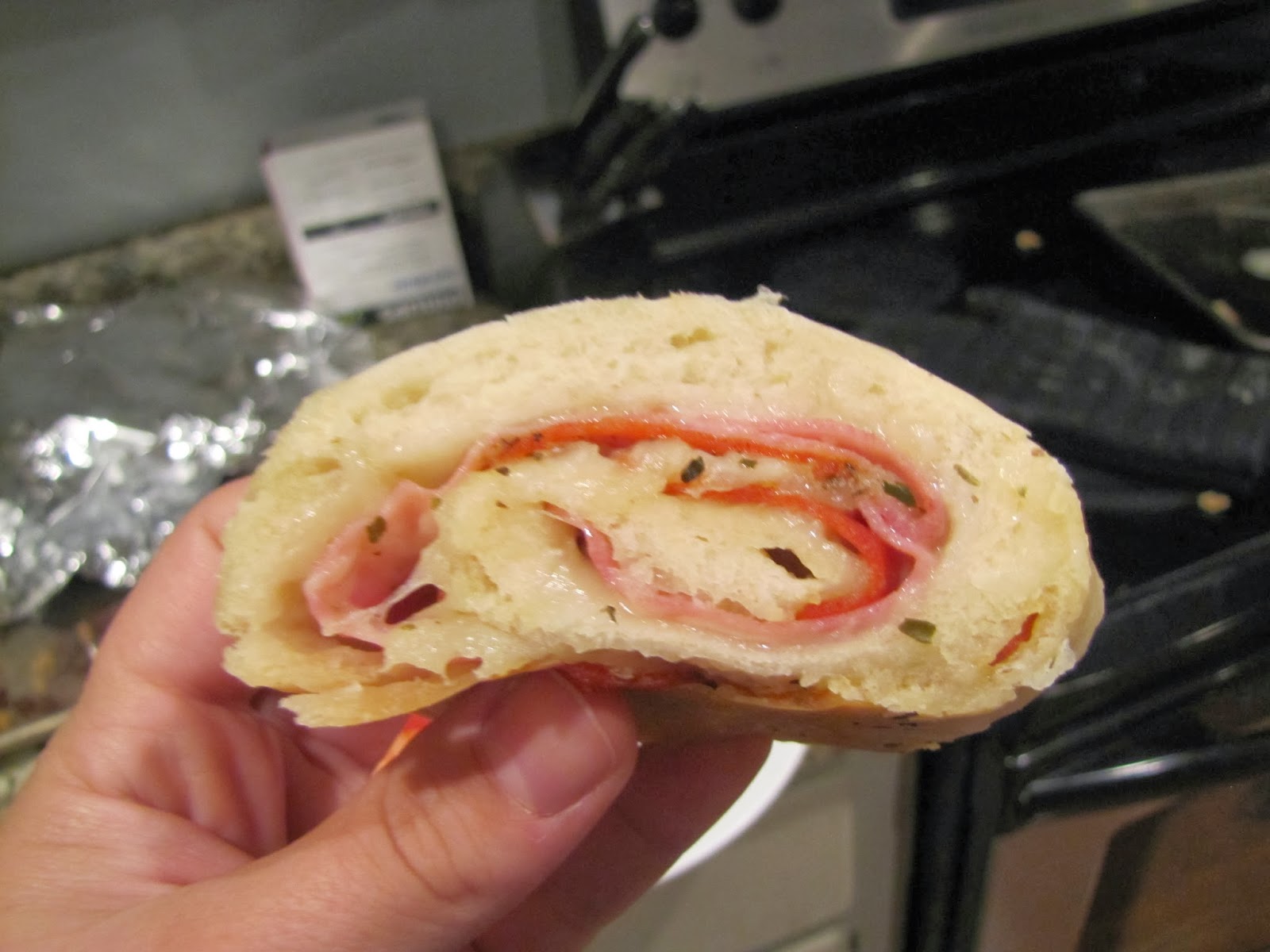 EatYourHeartOut Pepperoni & Ham Stromboli
