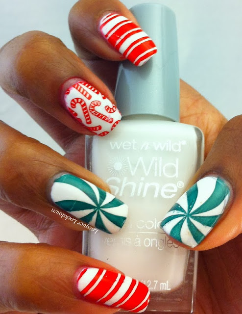 MoYou London Candy Cane Nail Art Lacquer Lockdown - Christmas nails, xmas nails, candy cane nails, candy cane nail art, moyou london festive collection, festive 04, holiday nail art, cute nails, easy nail art, girly nails, striped nails, candy nails, stamping, bundle monster, konad, Wet N' Wild A Blank Canvas, easy nail art,