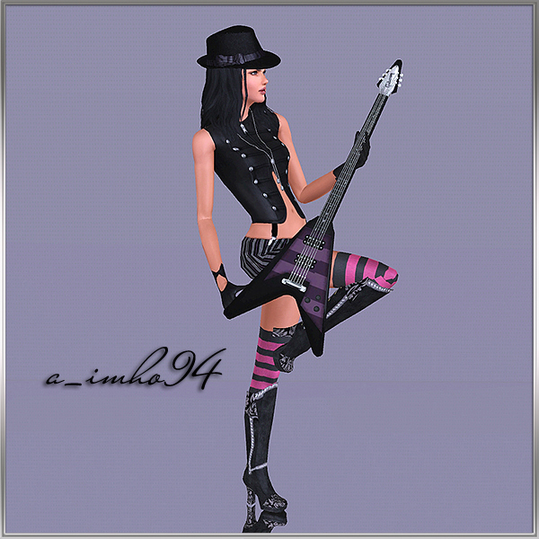 9 Poses - Girl with guitar by IMHO Sims+3,+imho,+poses+(10)