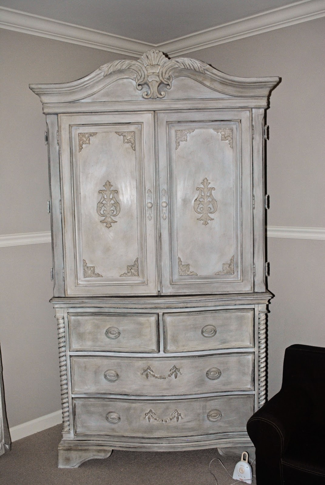 Mandy with Multiples Annie Sloan Chalk Paint Armoire Before and After