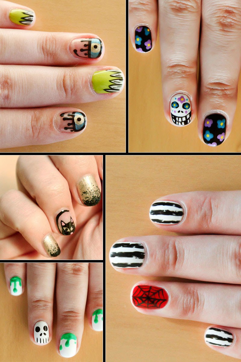 Garbage Can Chic Halloween Nails