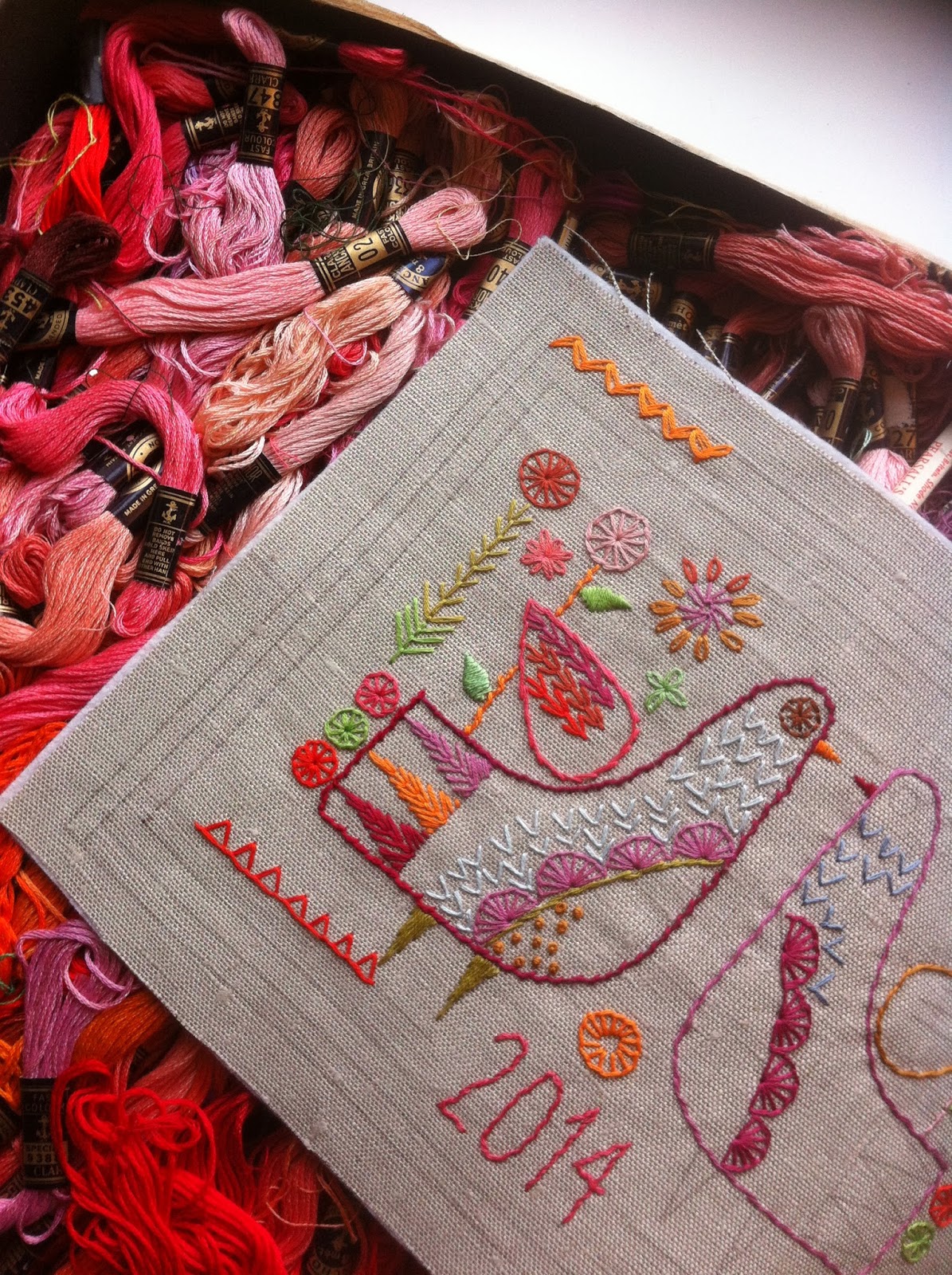 NANCY NICHOLSON Hand embroidered sampler