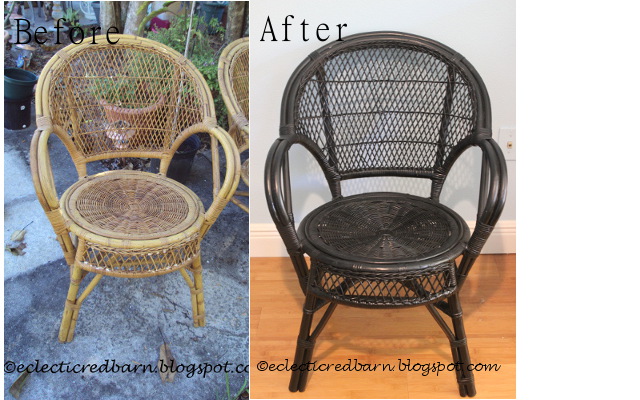 Before and after wicker chairs