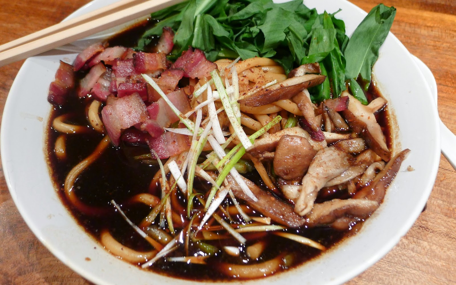 Culinary Adventures in London Smoky Bacon & Wild Garlic Udon