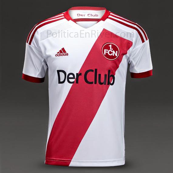 Nueva camiseta titular de River Plate 2015, River Plate, River, camiseta, Titular, 2015, 2016, Argentina, FC Nurnberg,