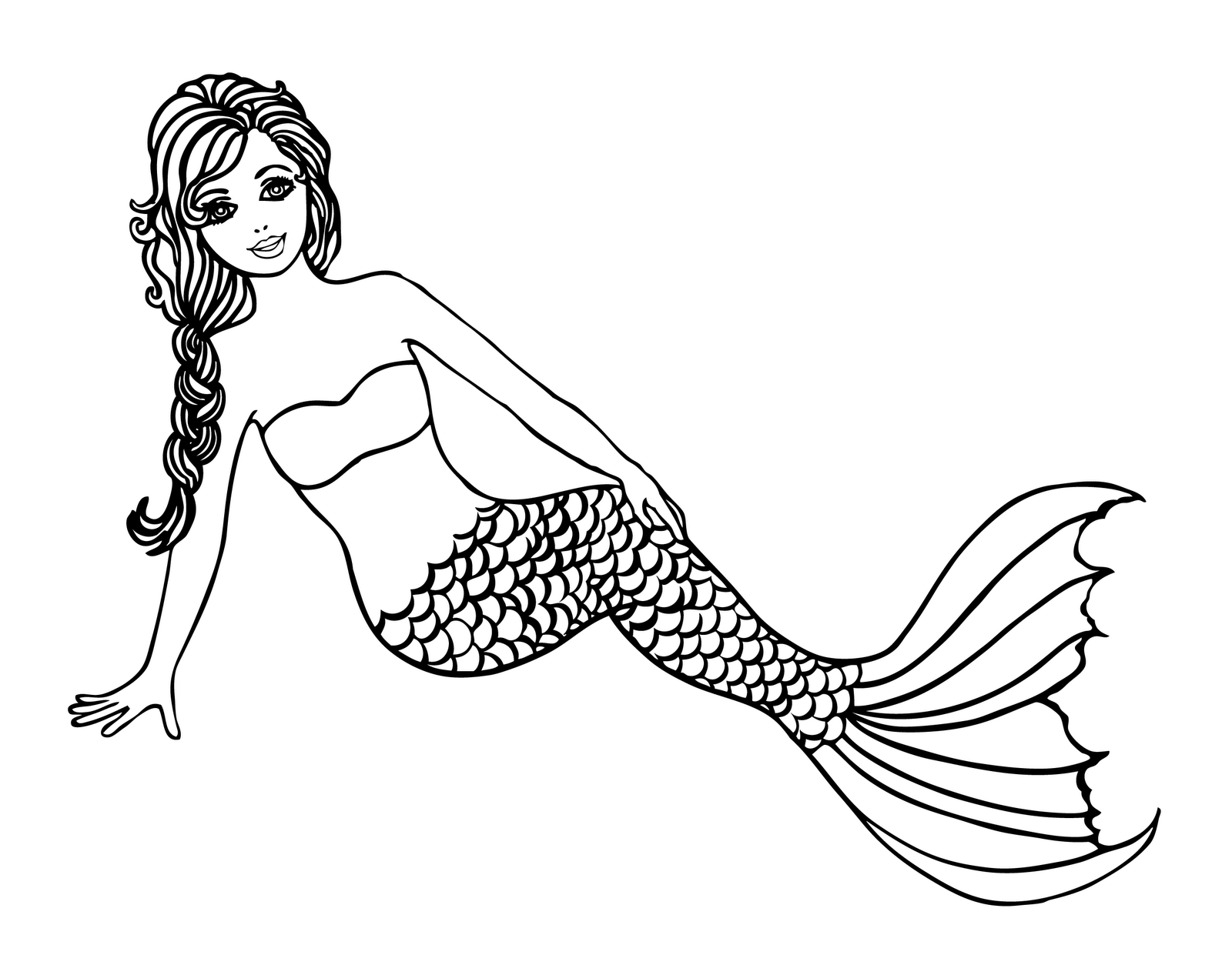 pretty mermaid Colouring Pages (page 2)