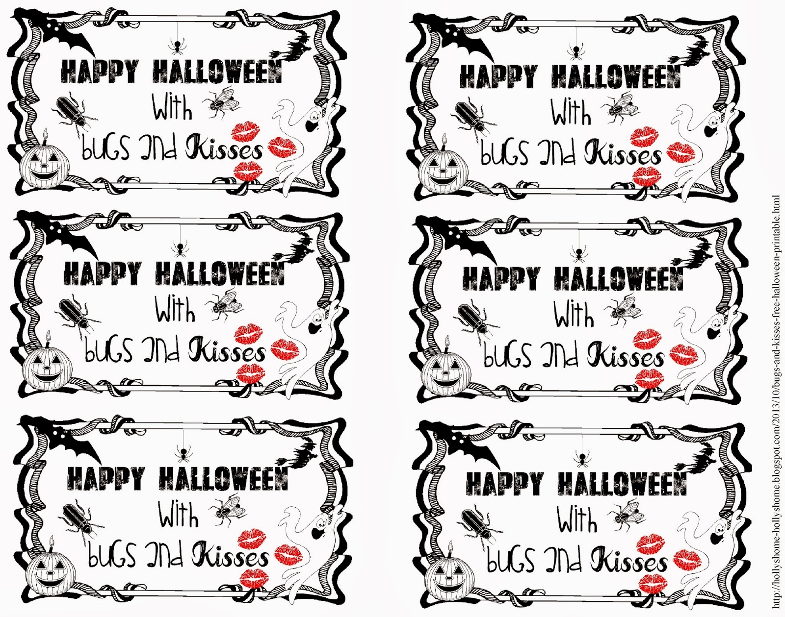 HollysHome Family Life Bugs and Kisses a Free Halloween Printable