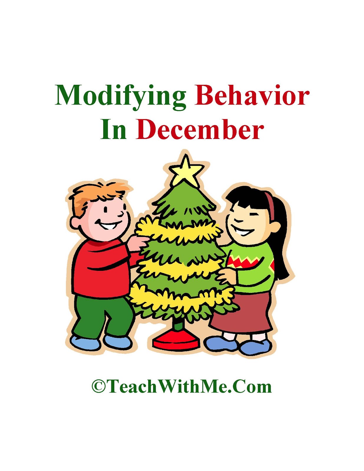 Classroom Freebies Modifying Behavior In December Packet