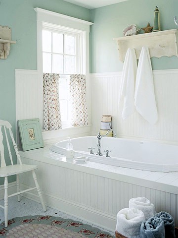 Cuartos de baño vintage: verde que te quiero verde. | Pompas de Ideas