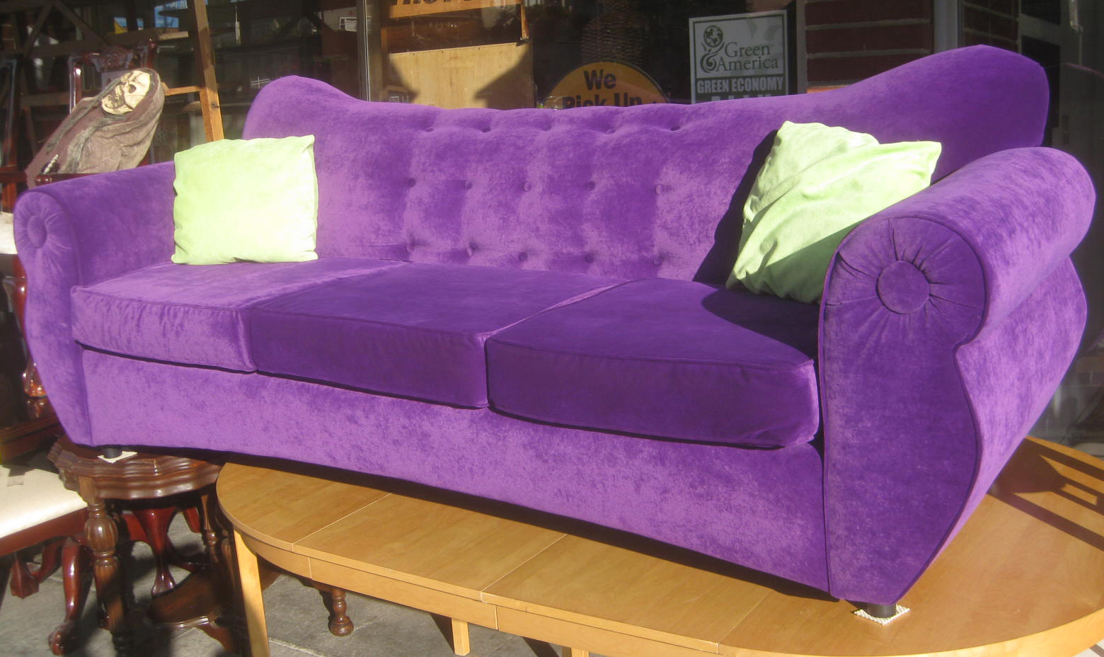 UHURU FURNITURE & COLLECTIBLES SOLD Purple Sofa 200