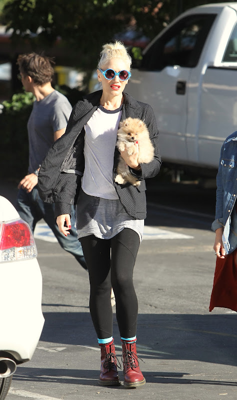 Gwen Stefani out and about in Los Angeles with her puppy