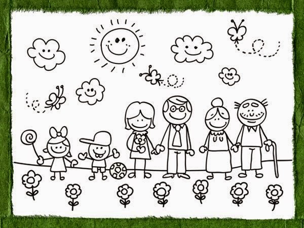 DIBUJOS PARA PINTAR DE LA FAMILIA dibujos para pintar de la familia: