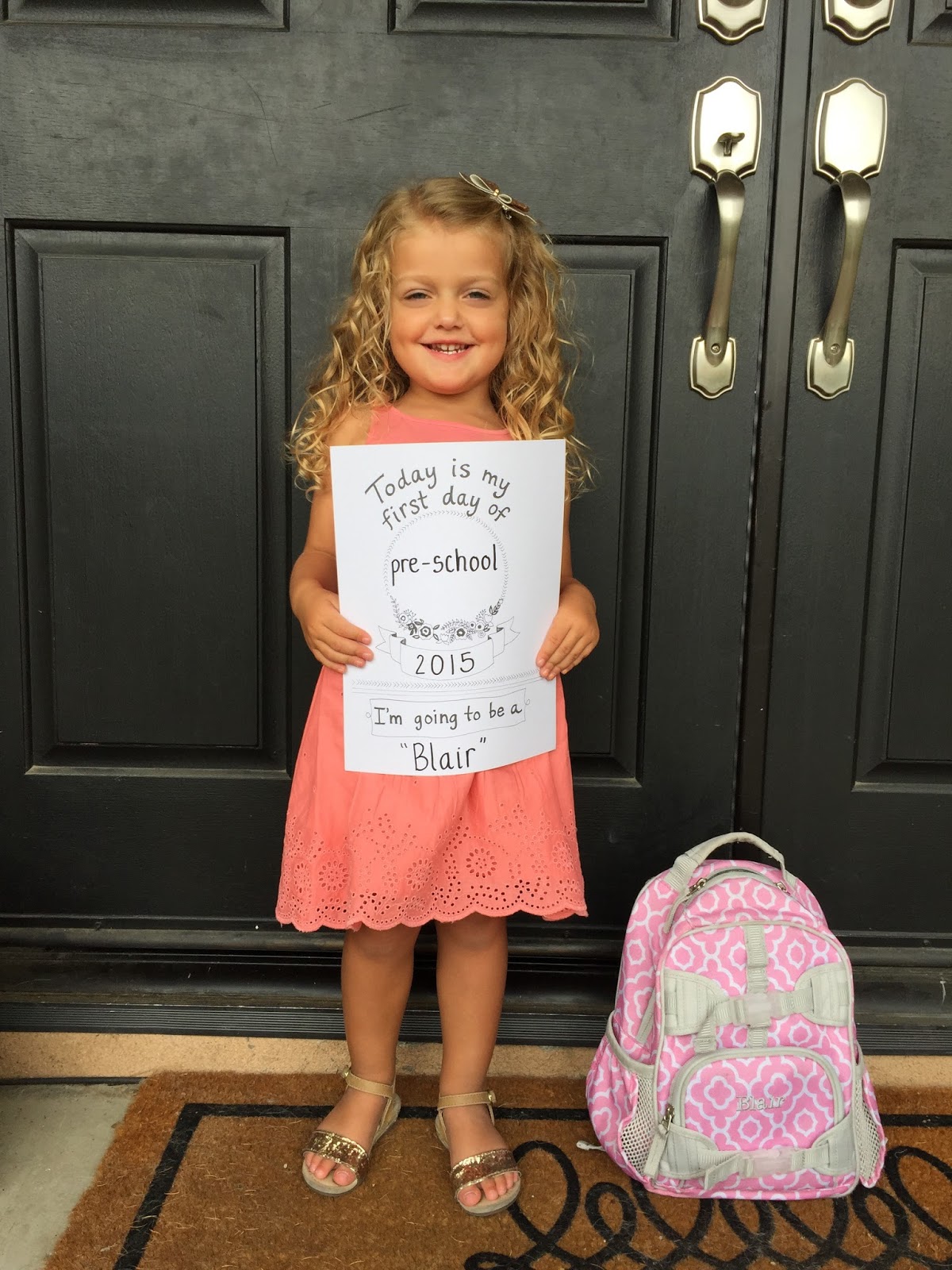 first day of kindergarten outfit girl