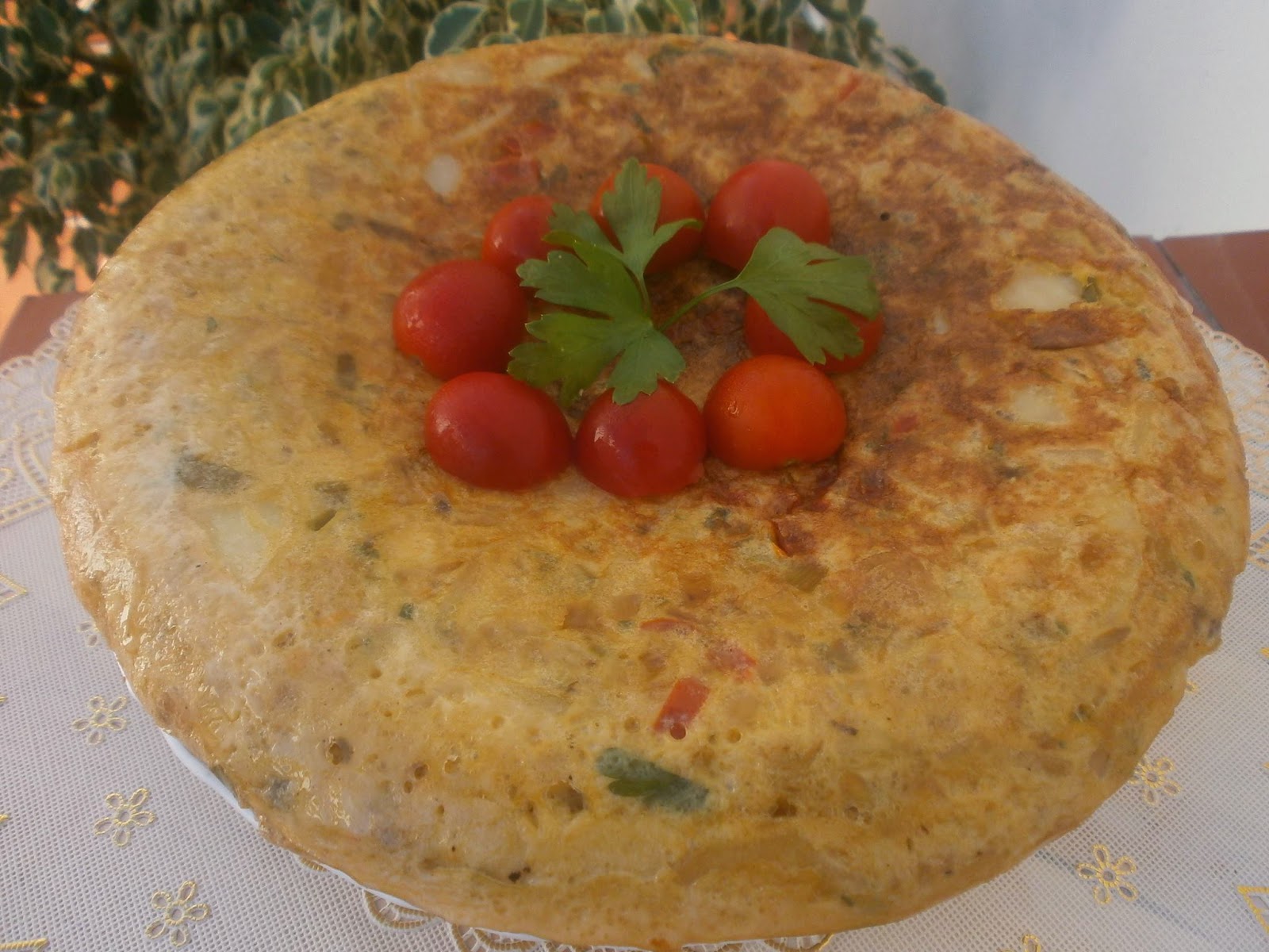 Luzmary y sus recetas caseras TORTILLA DE PAPAS CON PIMIENTO ROJO