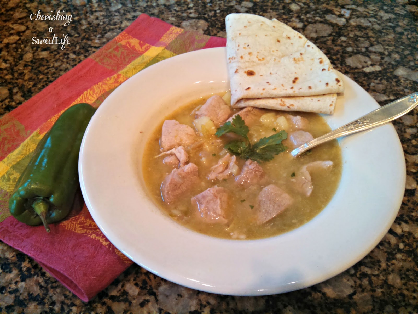 Cherishing A Sweet Life Green Chili Pork Stew
