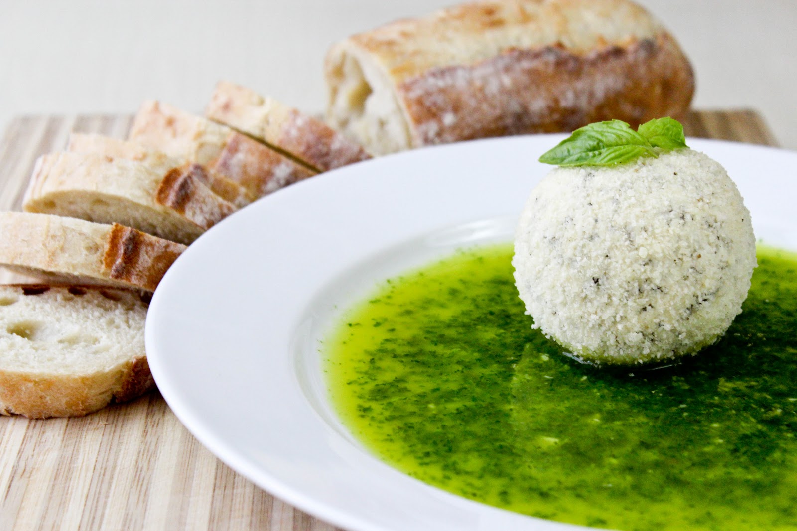 From Dahlias to Doxies Parmesan Coated Goat Cheese with Basil Oil