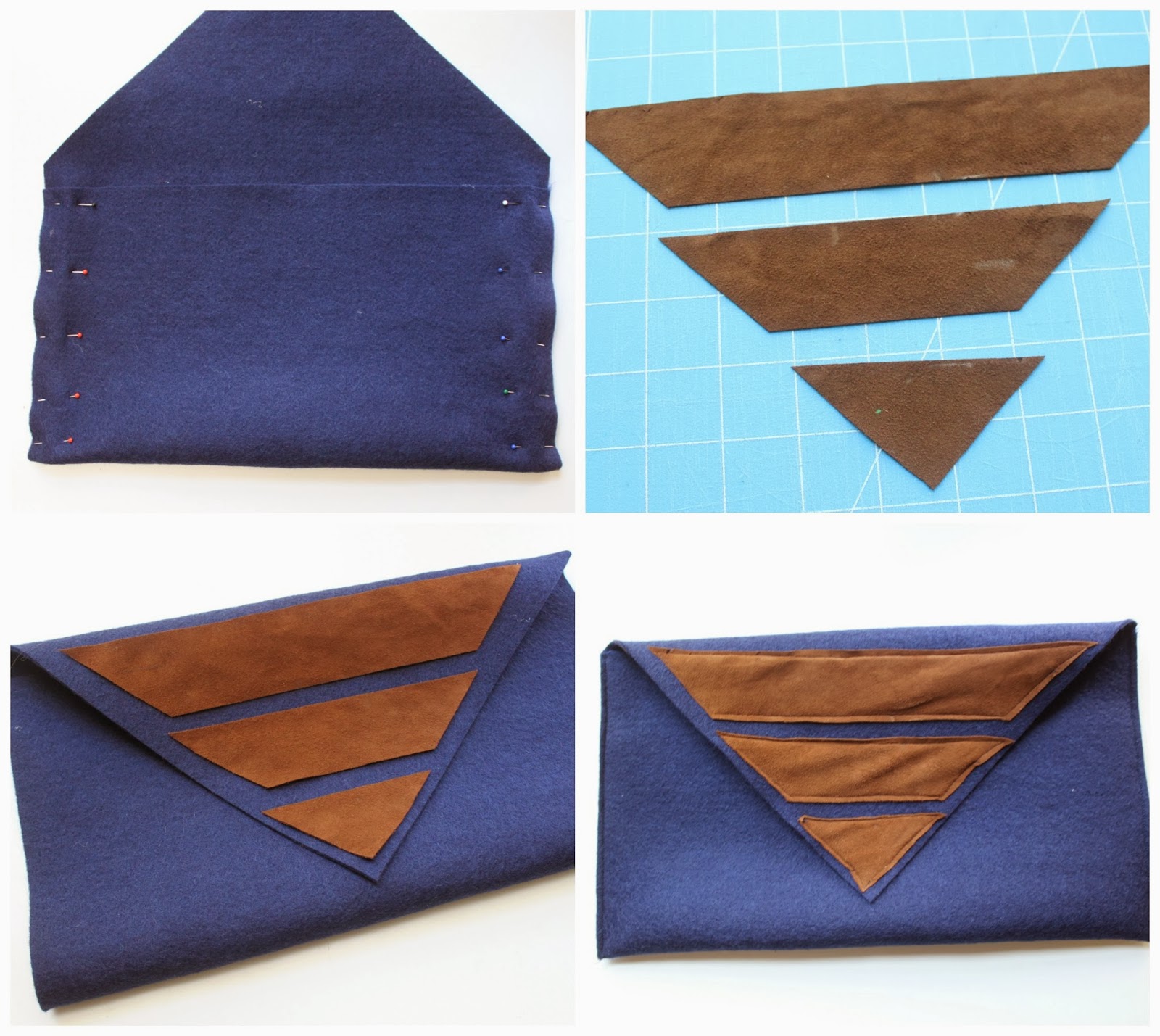 EAT+SLEEP+MAKE Fall Felt Series Felt and Suede Clutch