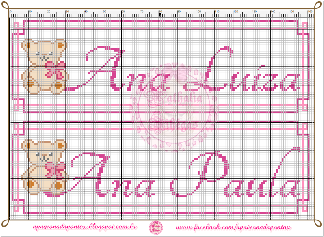 Ana Paula Em Ponto Cruz Apaixonada por Ponto Cruz: Motivo Infantil com Nome feminino