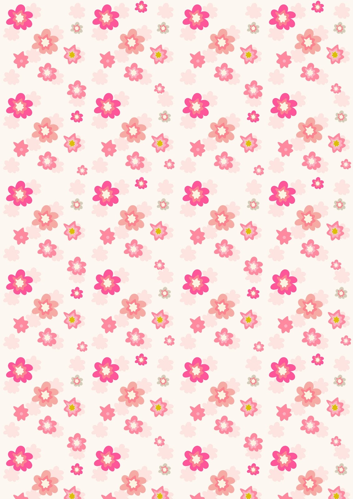Free digital floral scrapbooking paper in pink ausdruckbares