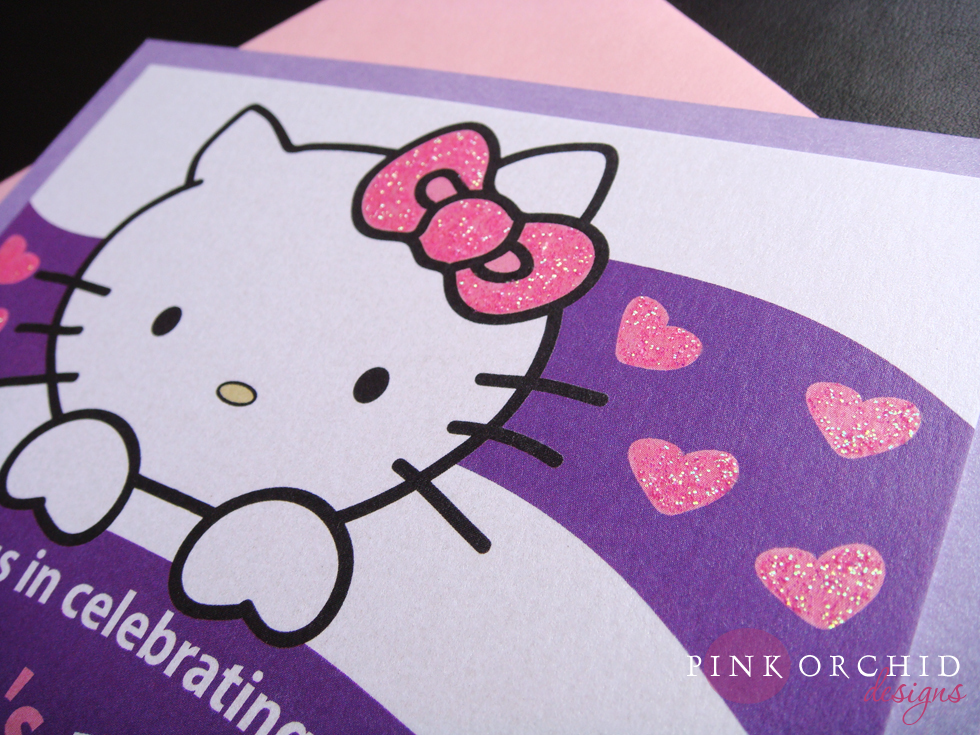 Pink Orchid Weddings: Dylan's Hello Kitty Birthday Invitations