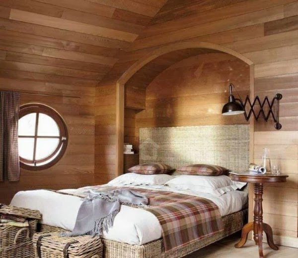 Dormitorio con paredes de madera - Ideas para decorar dormitorios