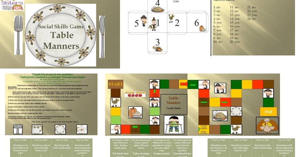 Twin Speech, Language & Literacy LLC Practicing Pragmatics Table