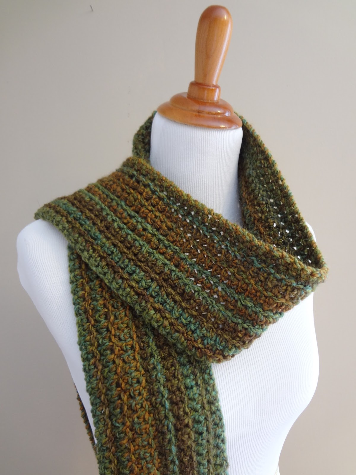 Fiber Flux Free Crochet Pattern...Wise Oak Ribbed Scarf
