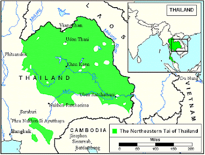 Map of Isan or Northeastern of Thailand